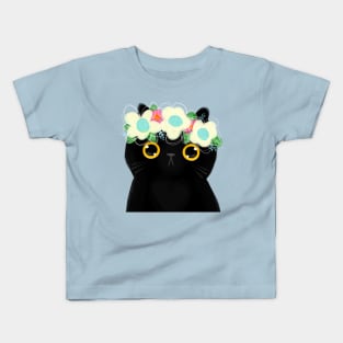 Spring Flowers Kitty Kids T-Shirt